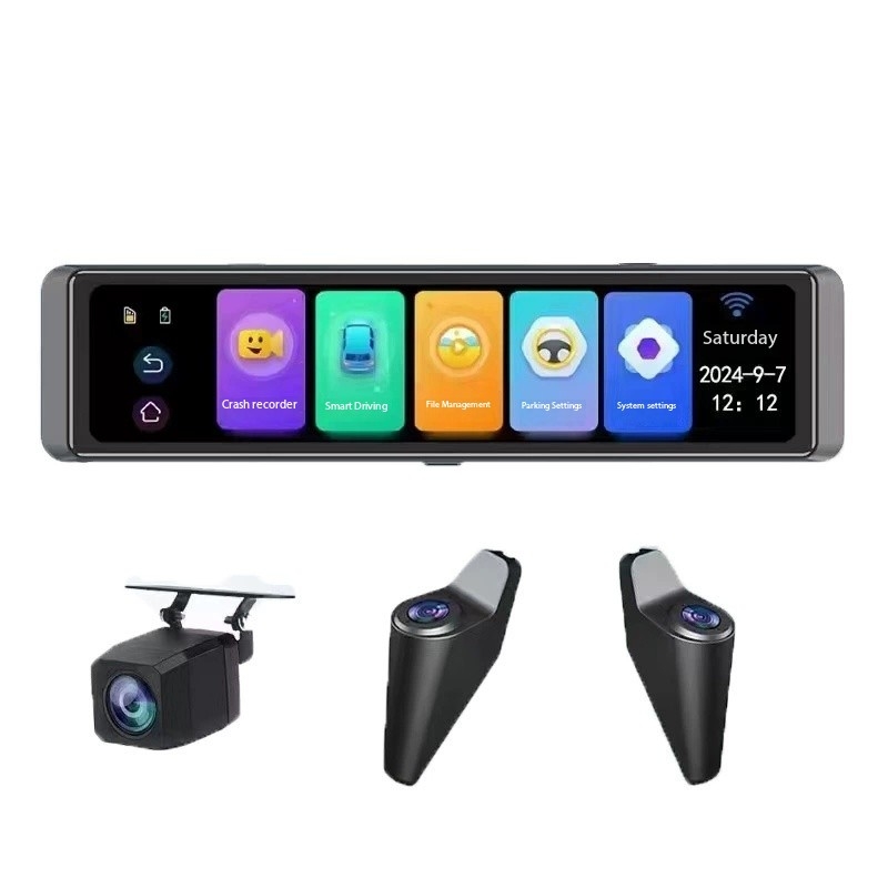 Dash Cam Rear View Mirror 12 Inch - 4. Rekord 360 Grad toter Winkel