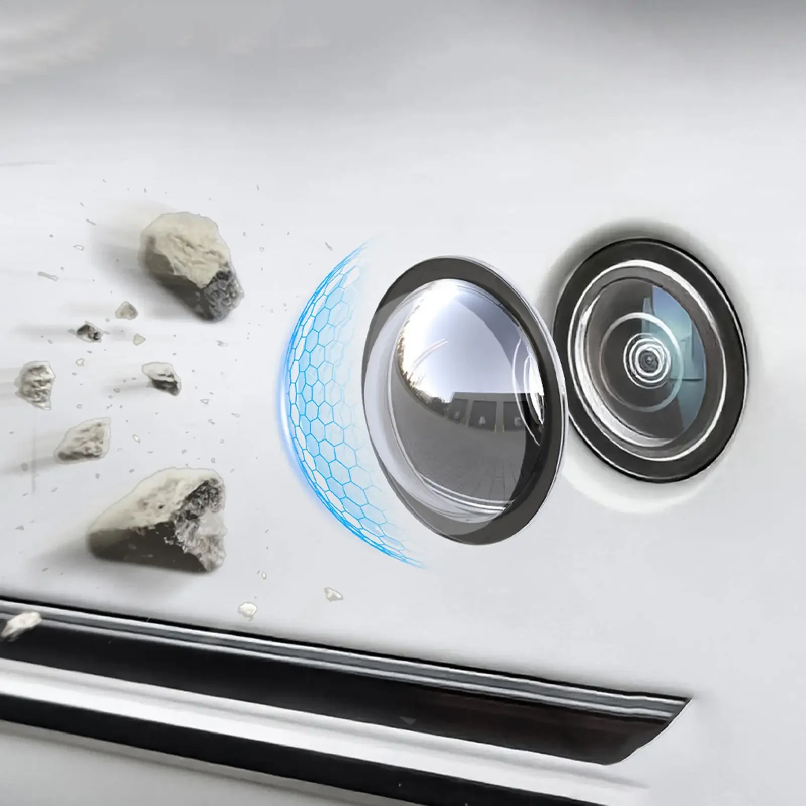 Dash Cam Mirror Backup Camera - Universeller Autokamera-Objektivschutz 2/4 Stück Rückfahrkamera-Abdeckung Kameraschutz