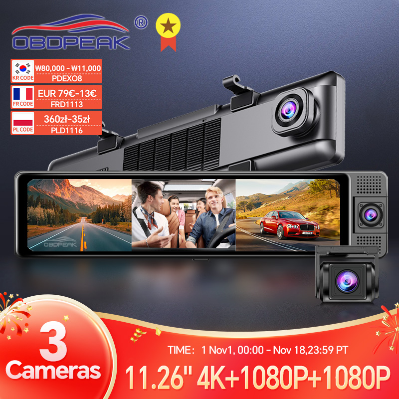 Dash Cam Night Vision Infrared - H330 Dash Cam 3 Kanal Rückspiegel