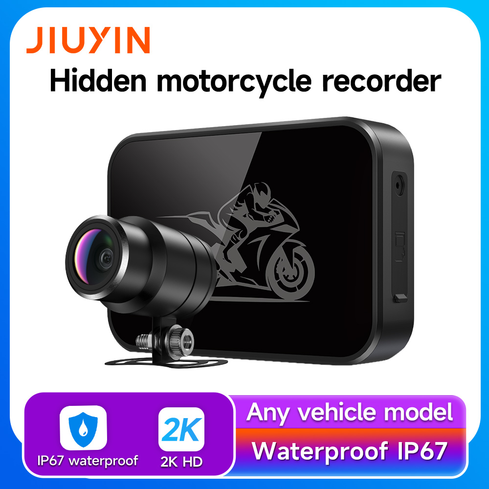 Dash Cam 2K Dual Lens - JIUYIN Motorrad-Einzel-DVR 2K Action-Kamera Rekorder Motorrad-Dashcam