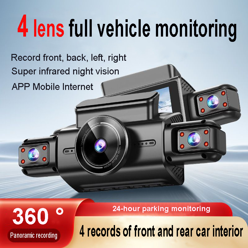 Dash Cam Front And Rear 4K - 4-Kanal versteckte Dashcam mit APP 4K