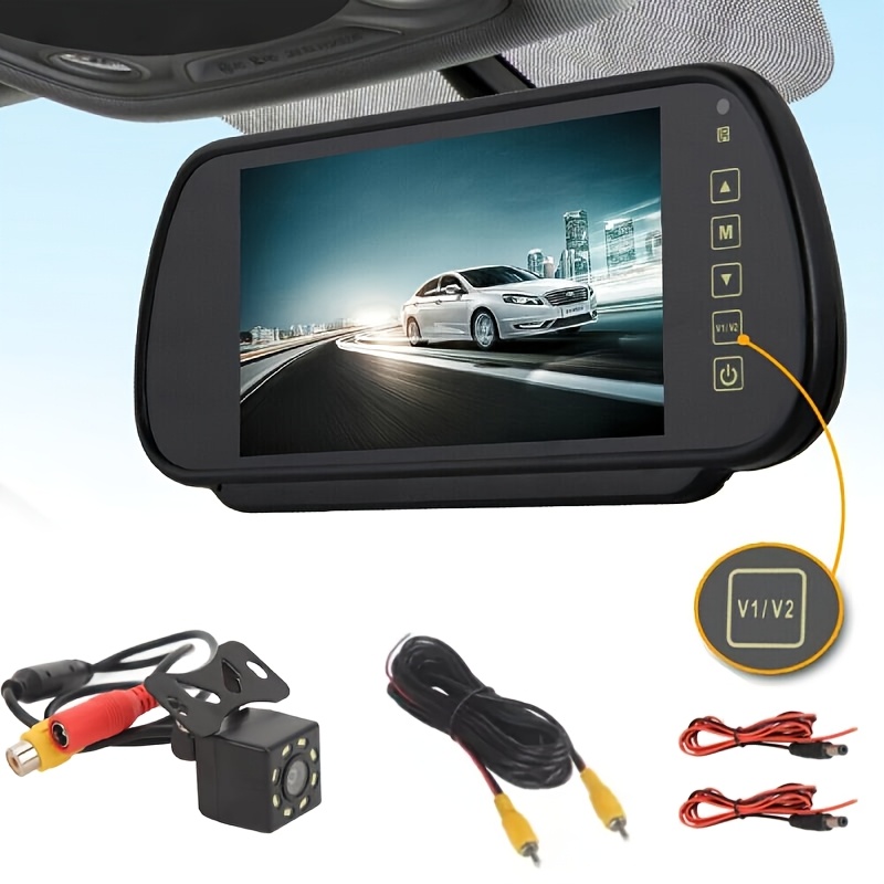 Dash Cam Mirror Backup Camera - 17,78 cm Spiegel-Backup-Rückfahrkamera-System-Monitor-Kit mit Nachtsicht, HD-Anzeige