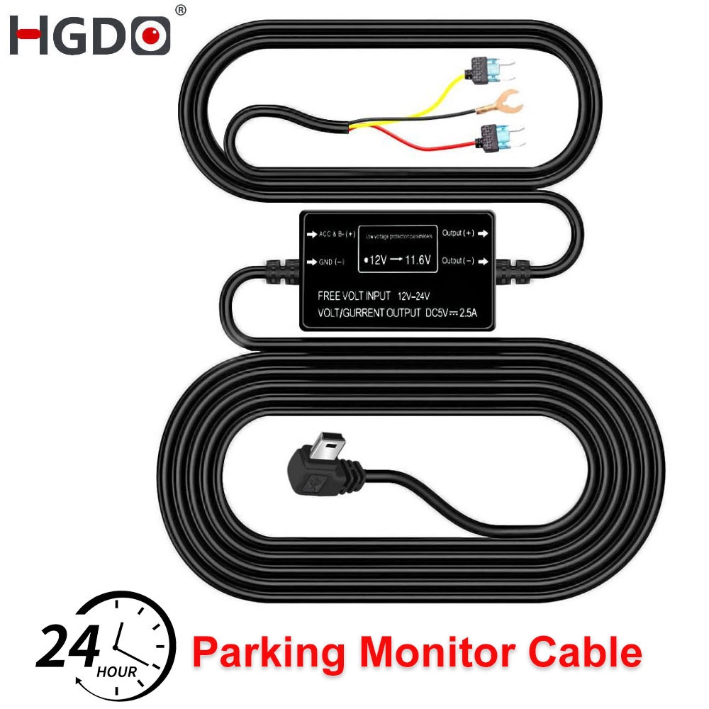 Dash Cam With Parking Monitor - HGDO Dashcam-Hardwire-Kit, Mini-USB-Anschluss, DC 12/24V auf
