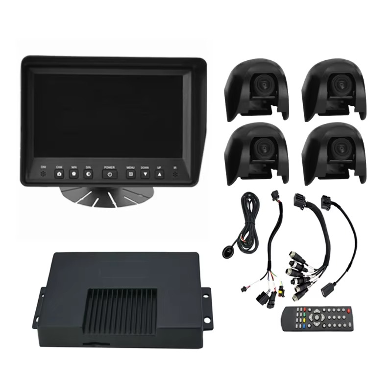 Dash Cam 360 Degree Panoramic - Weitwinkel-Rundumsicht 1080p 4-Kamera 360-Grad-Auto-DVR-Dashcam 3D-Panorama-Vogelperspektive-Kamerasystem