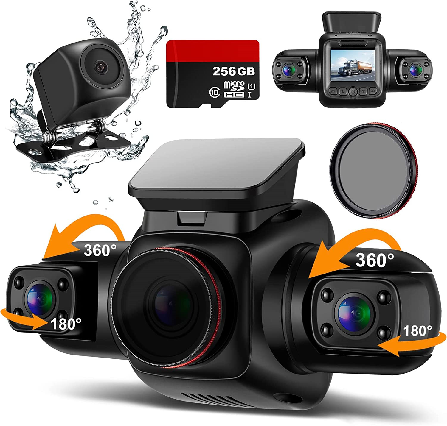 Dash Cam Night Vision Infrared - 4-Kanal-Dashcam 360 ° Panoramablick 4 *