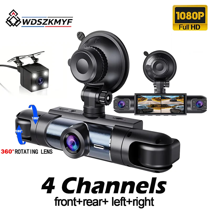 Dash Cam 3 Channel 1080P - 3/4-Kanal FHD 1080P Auto-Dashcam Black Box