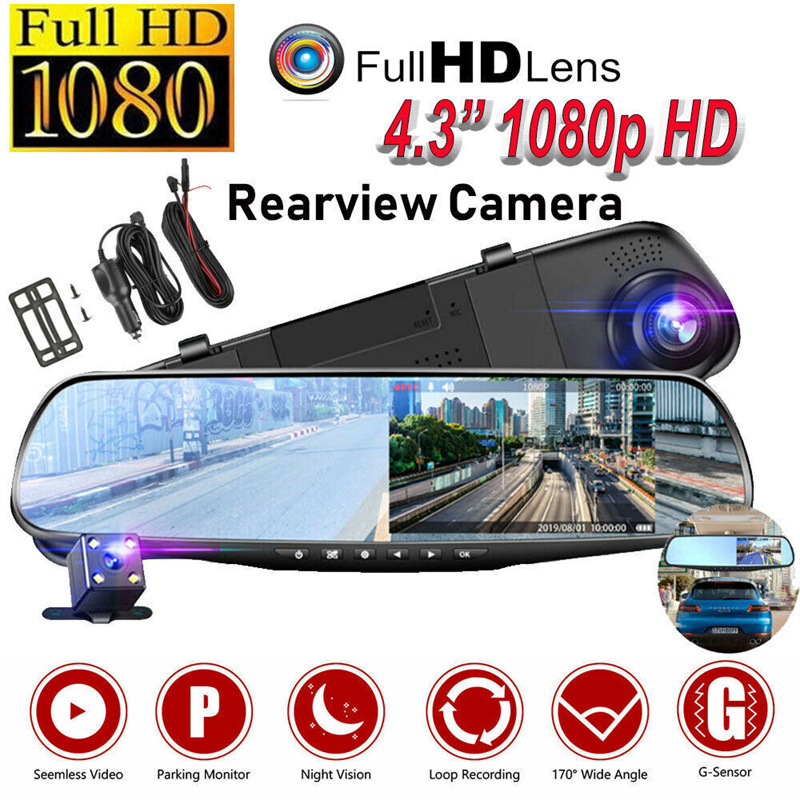 Dash Cam With Parking Monitor - Spiegel Dash Cam FHD Dual Lens