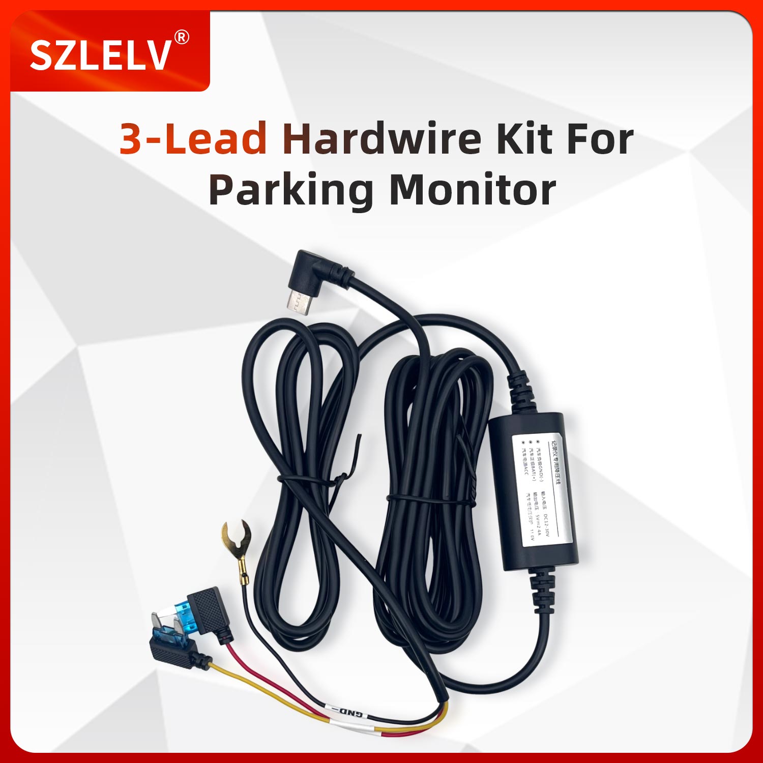Dash Cam With Parking Monitor - 12/24V auf 5V 2,5A Typ-C Hardwire-Kit
