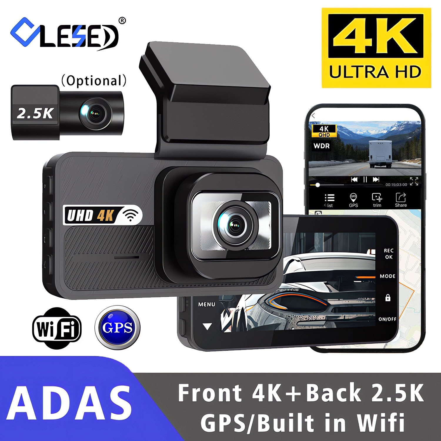 Dash Cam 4K Sony Starvis - 4K + 2,5K Dash Cam WIFI