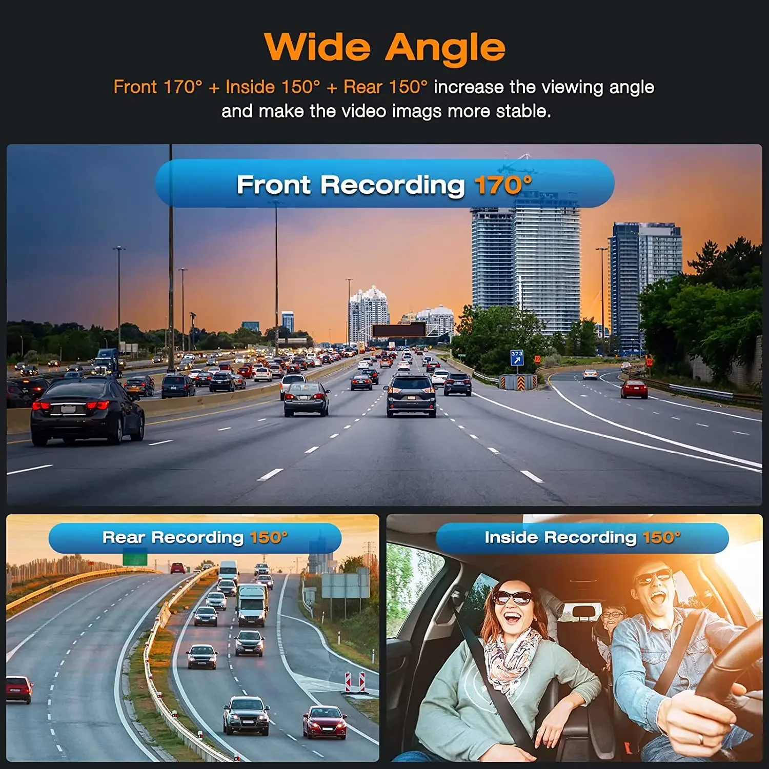 3-Kanal-Dash-Cam vorne und hin – Dash Cam 3 Channel 1080P Bewertung und Preis