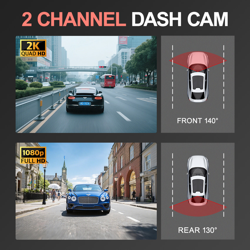 3,16 Zoll IPS WIFI UHD 2K Dash – Dash Cam 2K Dual Lens Bewertung und Preis