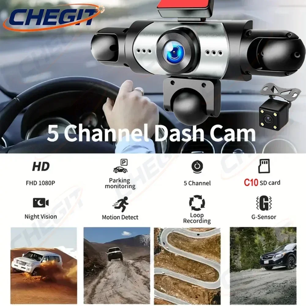Neue 5-Linsen-Dashcam 360 °    – Dash Cam Mirror Backup Camera Bewertung und Preis