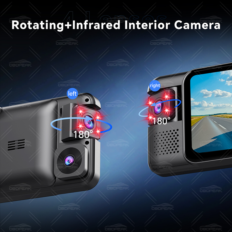 OBDPEAK D75 4CH 11-Zoll 1080P  – Dash Cam Night Vision Infrared Bewertung und Preis