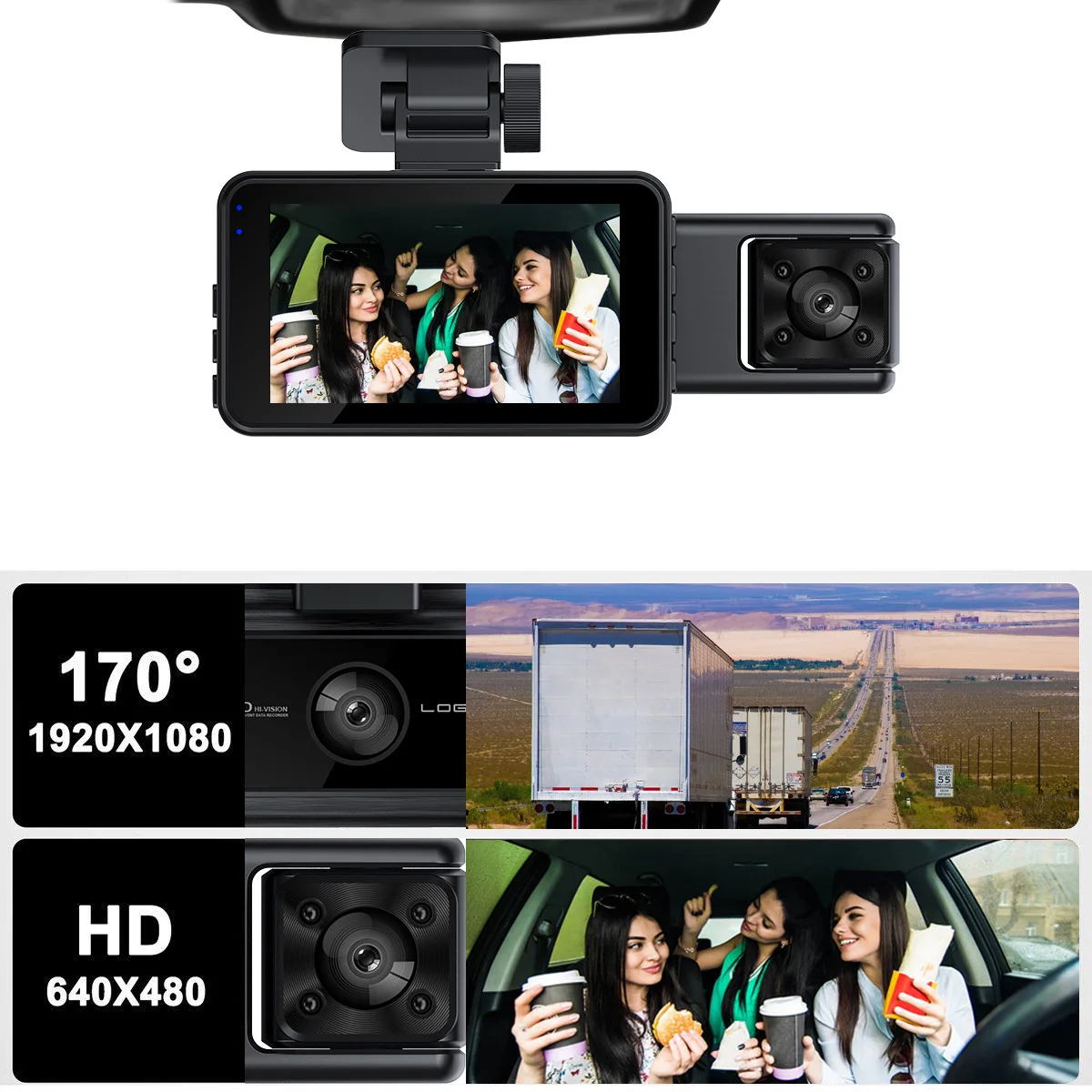 XZY Neue 3-Linsen-WiFi-HD-Auto – Dash Cam Night Vision Infrared Bewertung und Preis