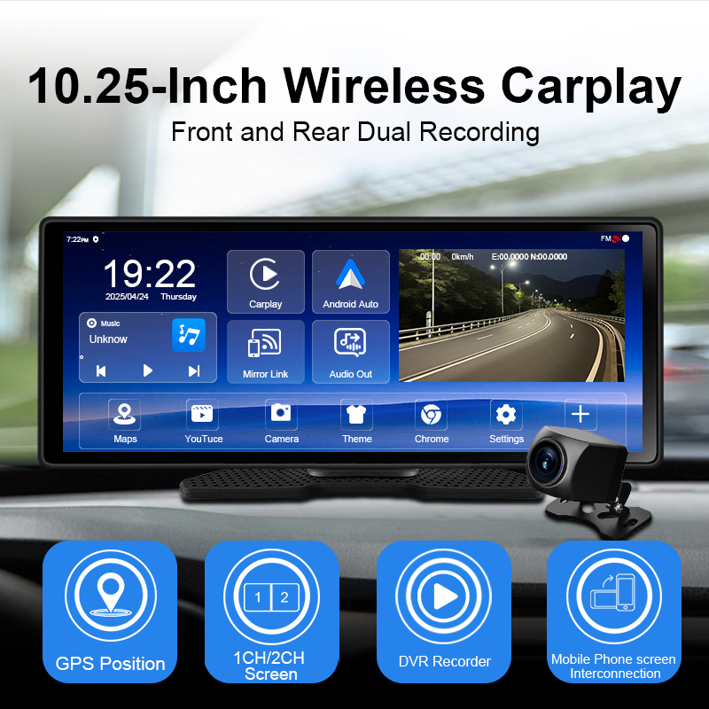 10,25 Zoll WIFI Android Carpla – Dual Dash Cam With Gps Wifi Bewertung und Preis