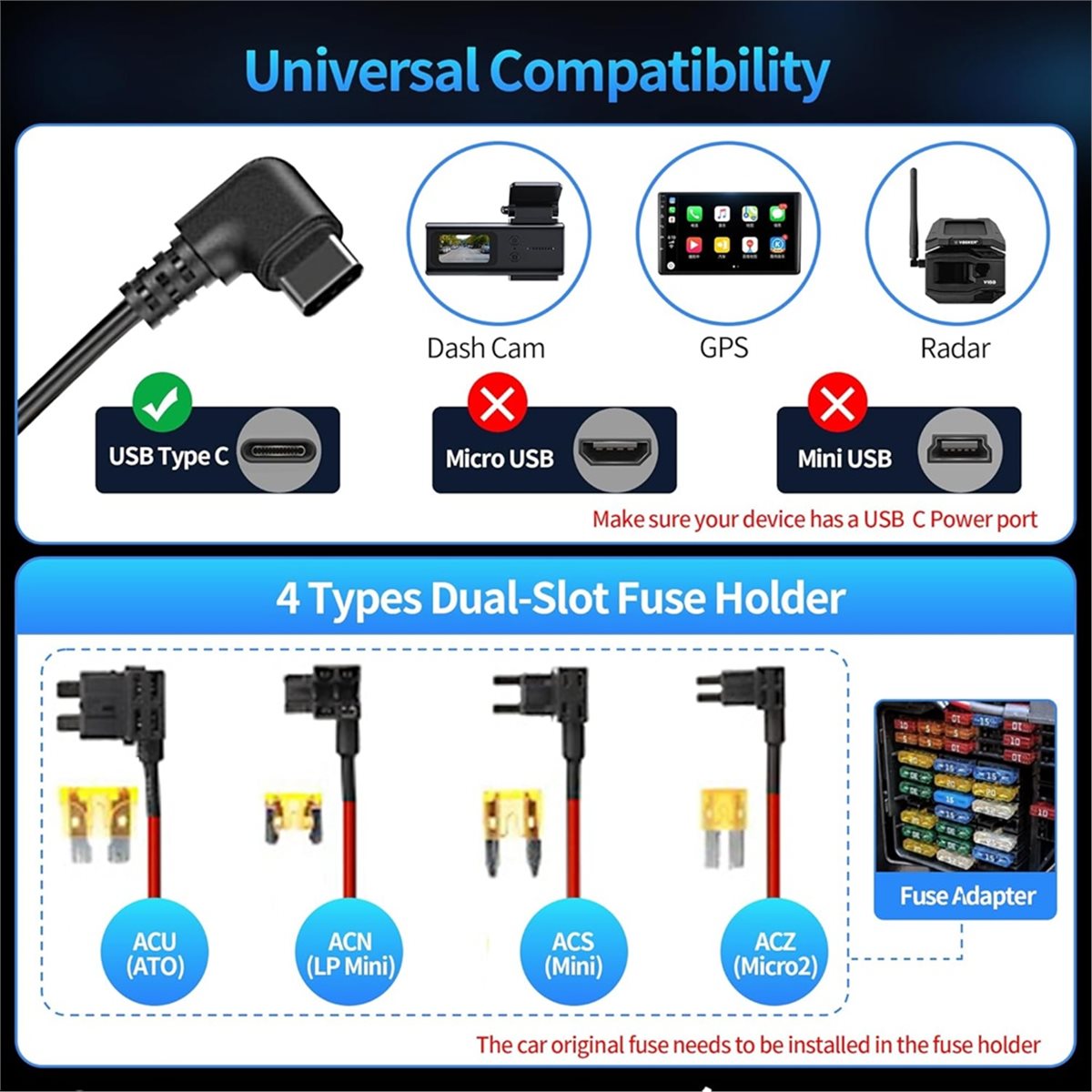 SWXF Universelles USB-C Dashca – Dash Cam Hardwire Kit Bewertung und Preis