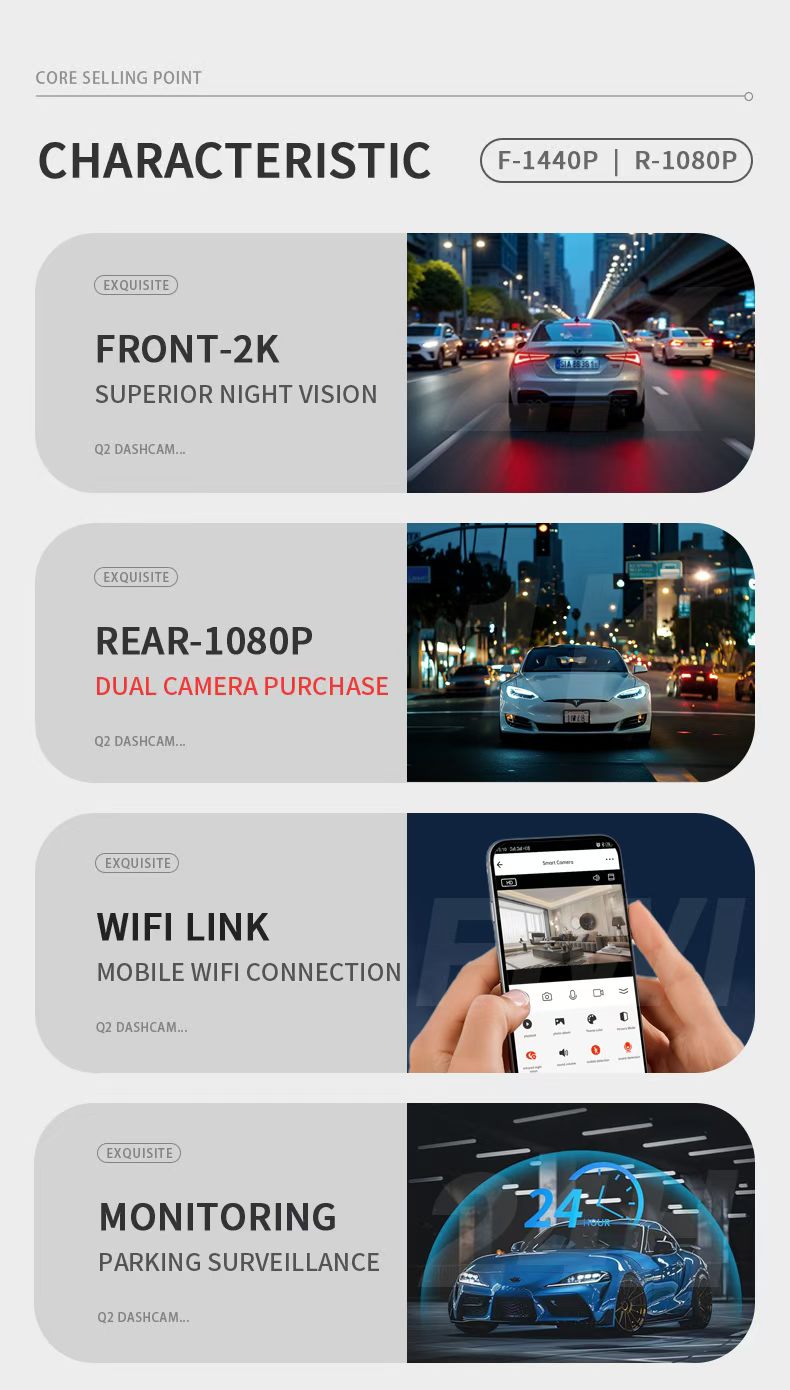 Neue 2026 Q2 2K Dual-Objektiv  – Dash Cam 2K Dual Lens Bewertung und Preis