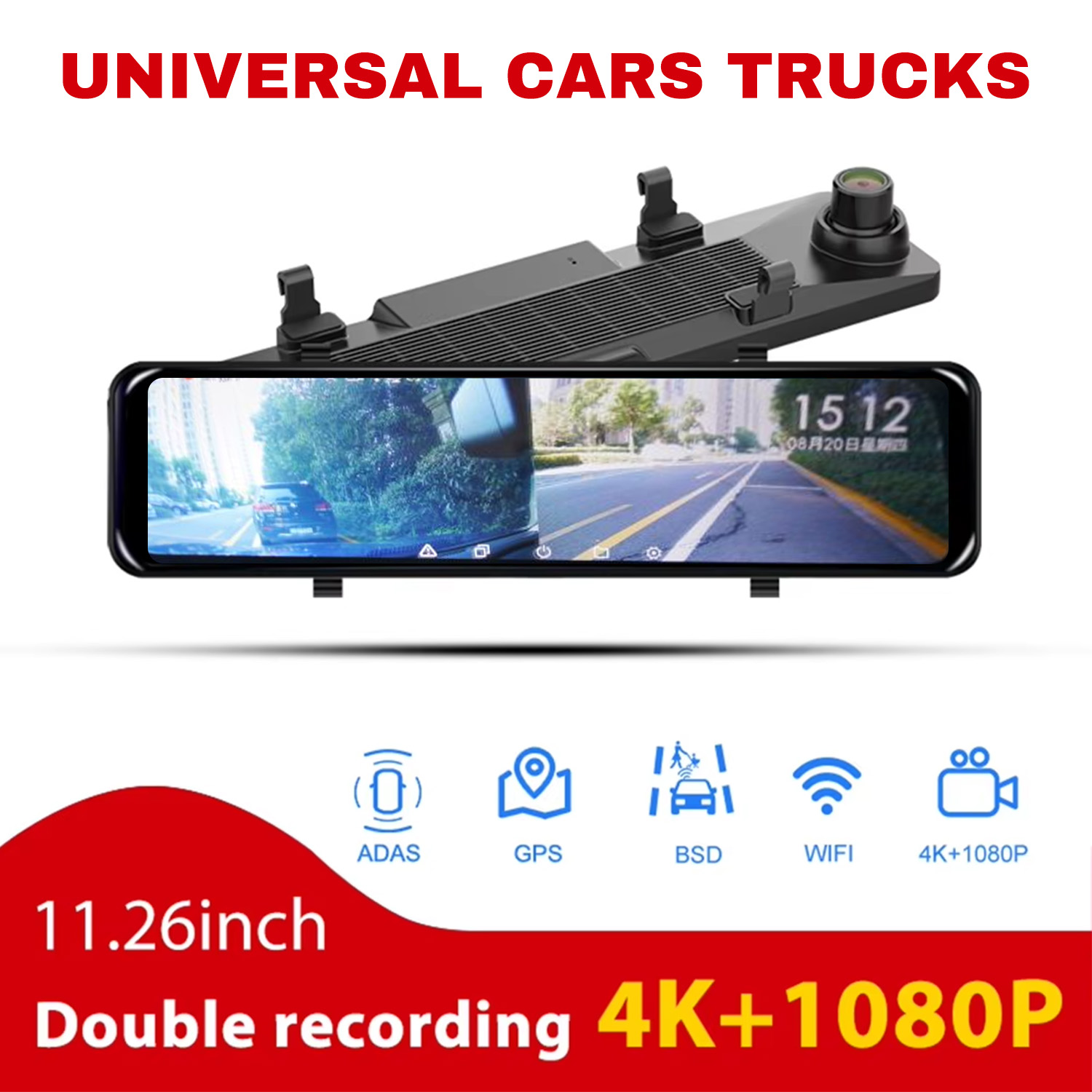 4K WLAN-Spiegel-Dashcam Rückfa – Dash Cam Mirror Backup Camera Bewertung und Preis