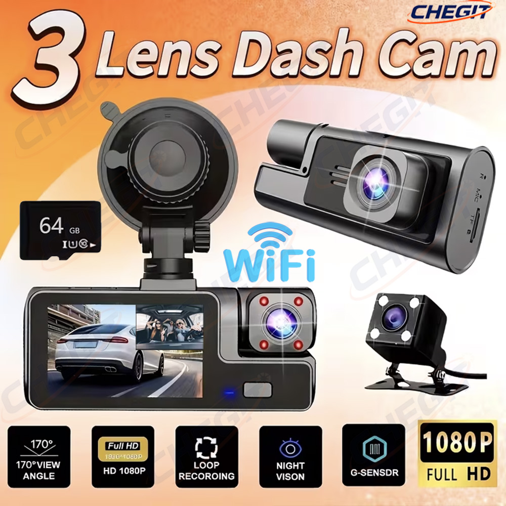 Neue 3-Kanal WIFI Auto-DVR Das – Dash Cam 3 Channel 1080P Bewertung und Preis