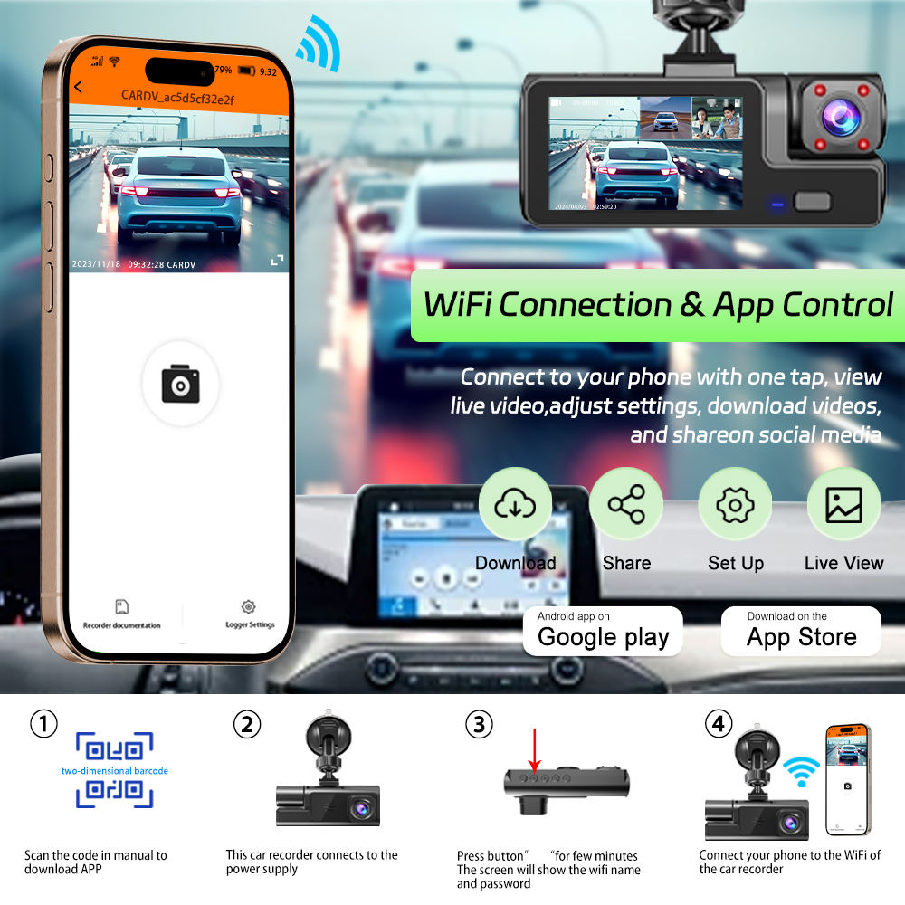 Neue 3-Kanal WIFI Auto-DVR Das – Dash Cam 3 Channel 1080P Bewertung und Preis