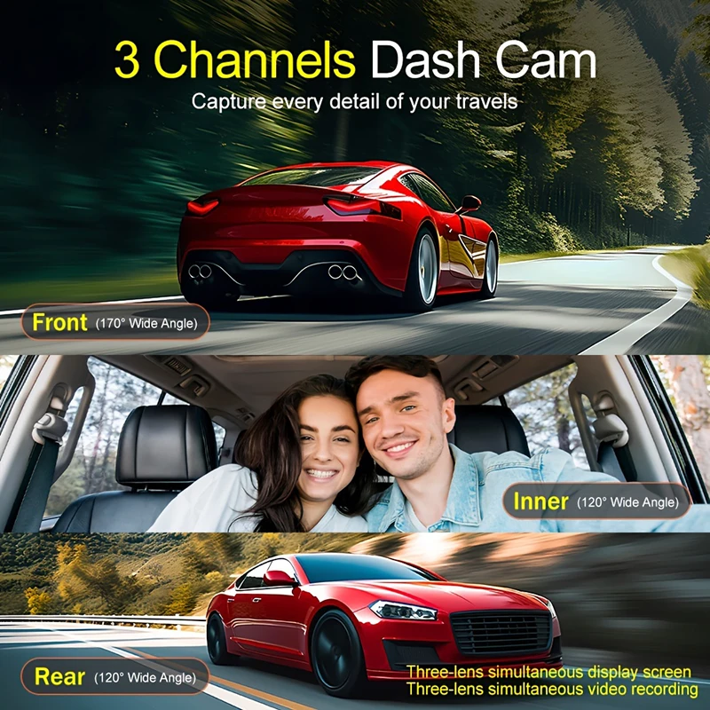 Auto-DVR, 2/3-Kanal-Dashcam fü – Dash Cam 3 Channel 1080P Bewertung und Preis
