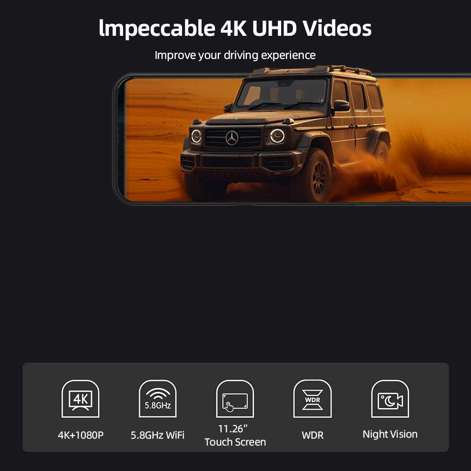 4K Rückspiegel Auto DVR Record – Dash Cam Rear View Mirror 12 Inch Bewertung und Preis