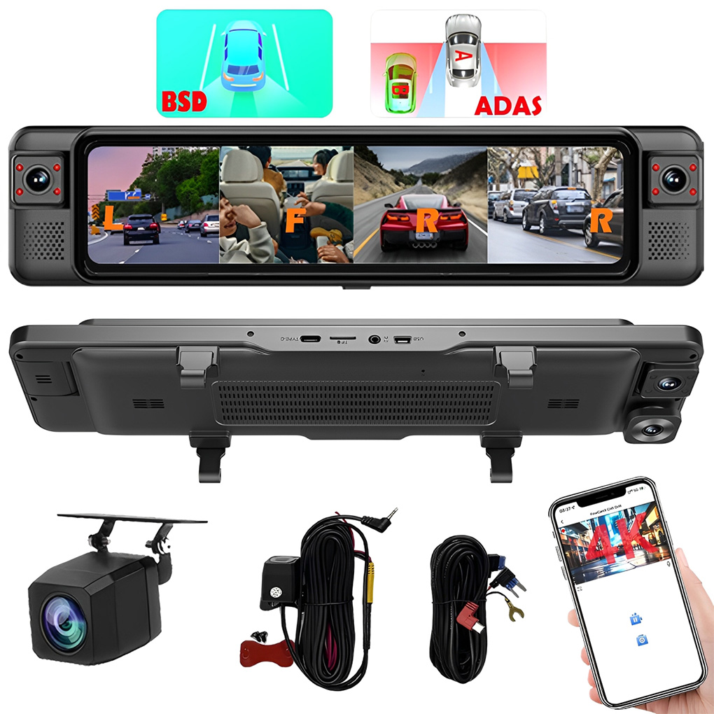 12 Zoll Touch Auto DVR 4 Kanal – Dash Cam Rear View Mirror 12 Inch Bewertung und Preis