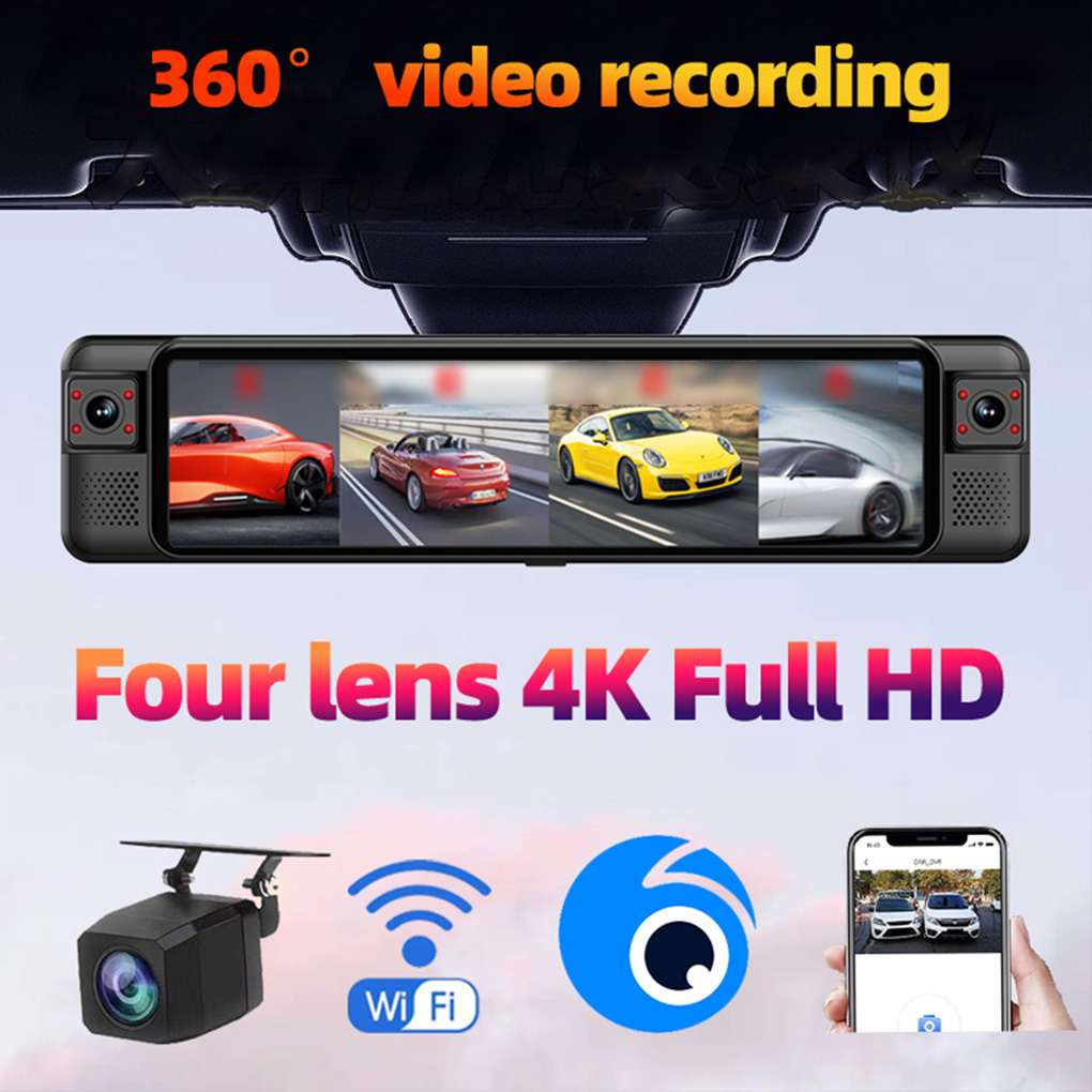 12 Zoll Touch Auto DVR 4 Kanal – Dash Cam Rear View Mirror 12 Inch Bewertung und Preis