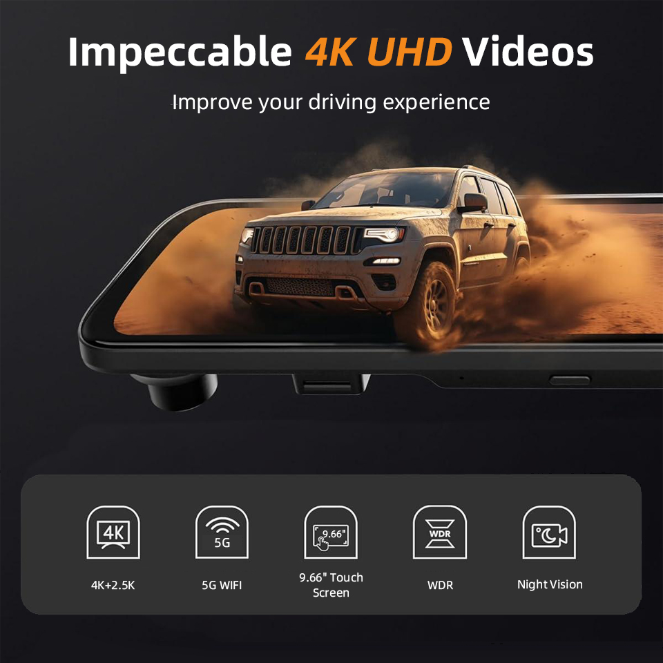 4K+2.5K Touchscreen-Rückspiege – Dash Cam 4K Sony Starvis Bewertung und Preis