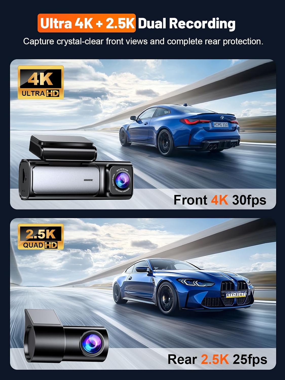 Front- und Rück-Dashcam 4K 25K – Dash Cam Front And Rear 4K Bewertung und Preis