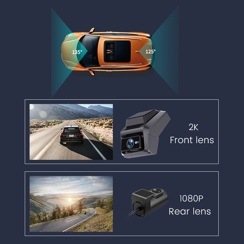2K 4G 3 Zoll Dashcam mit Dual- – Dash Cam 2K Dual Lens Bewertung und Preis