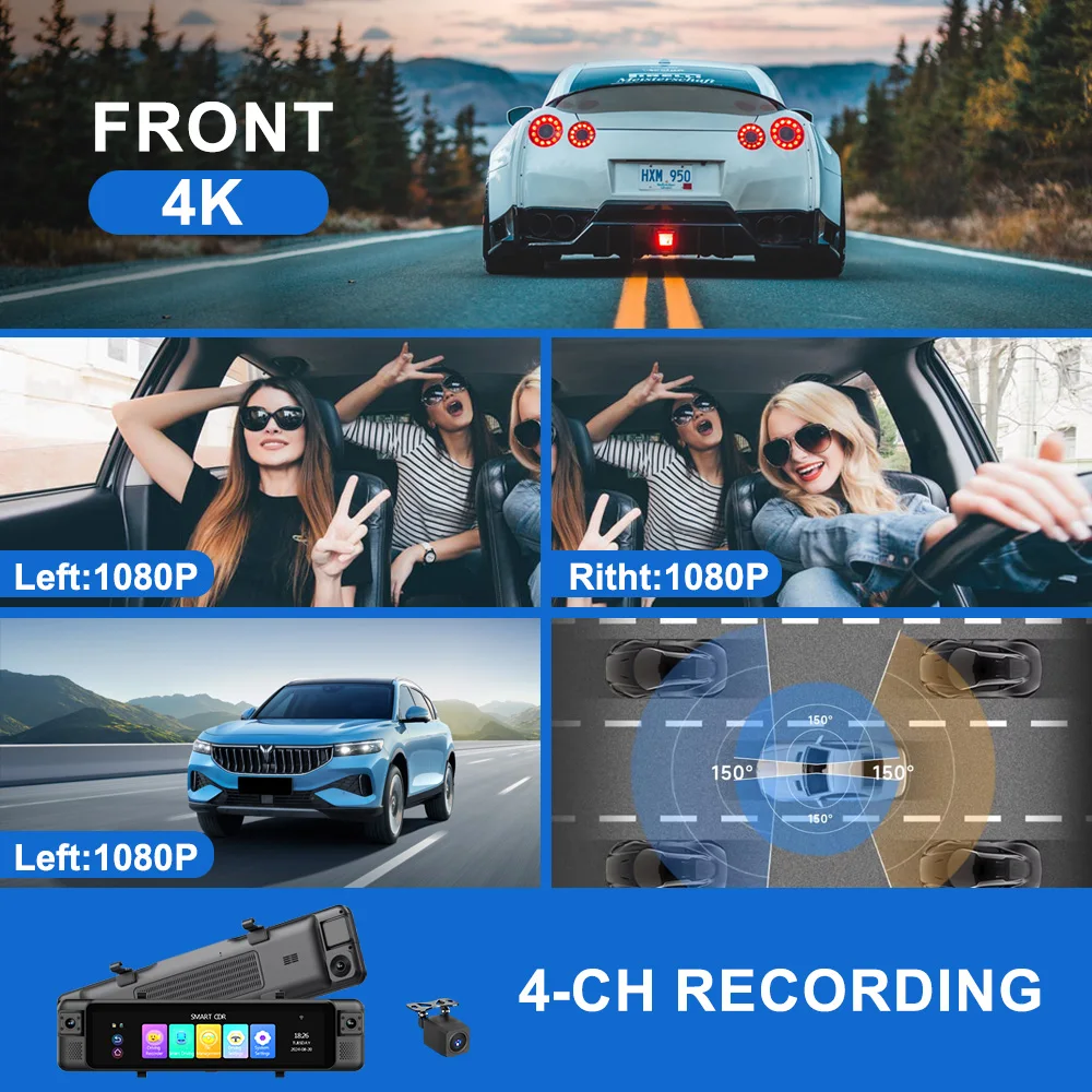 AOEDI ADAS 4-Kanal Rückspiegel – Dash Cam 360 Degree Panoramic Bewertung und Preis