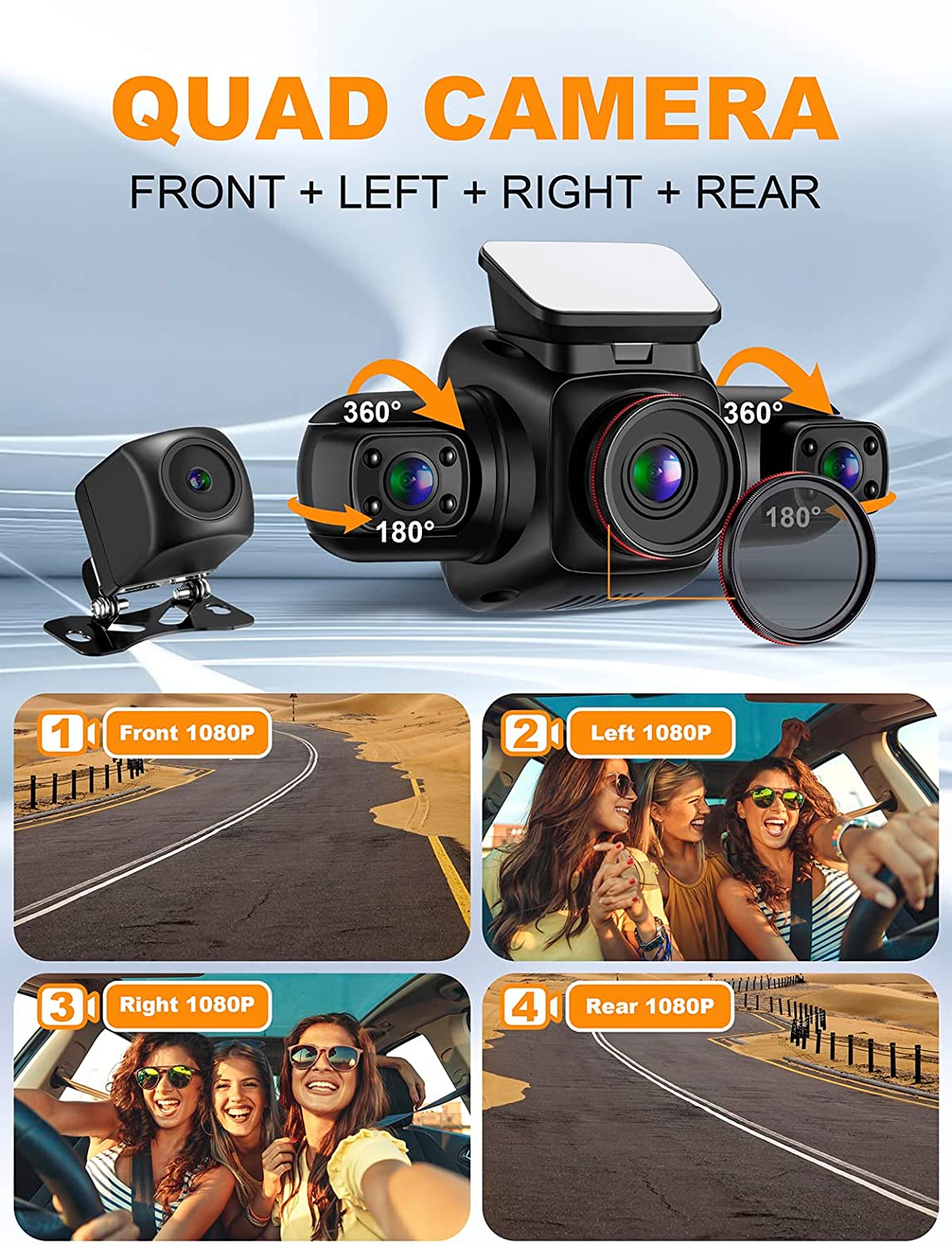 4-Kanal-Dashcam 360 ° Panorama – Dash Cam Night Vision Infrared Bewertung und Preis