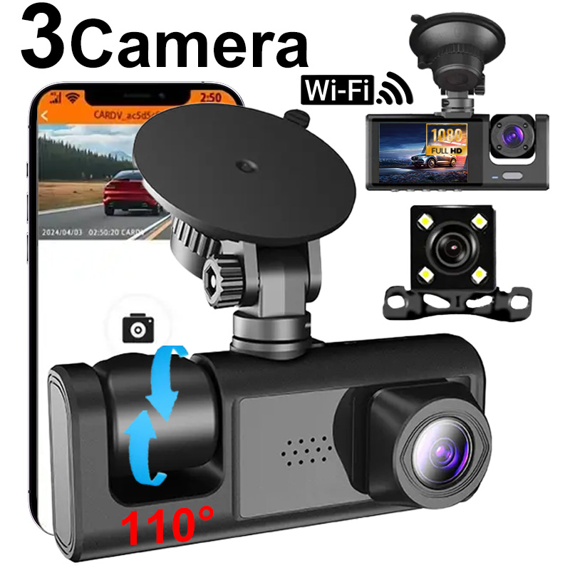 Fahrzeug-Recorder Auto-Dashcam – Dash Cam 3 Channel 1080P Bewertung und Preis