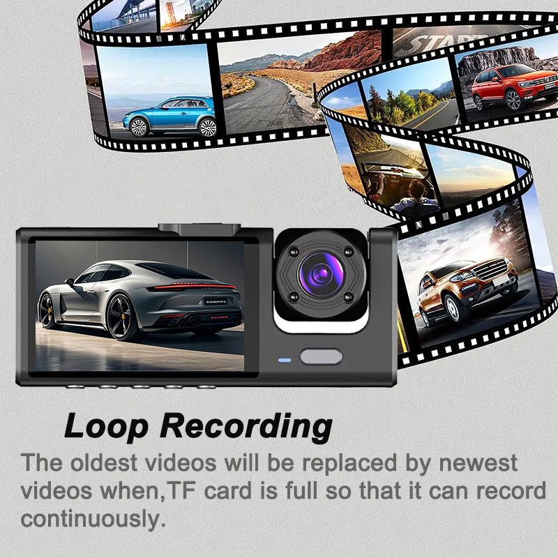 Fahrzeug-Recorder Auto-Dashcam – Dash Cam 3 Channel 1080P Bewertung und Preis