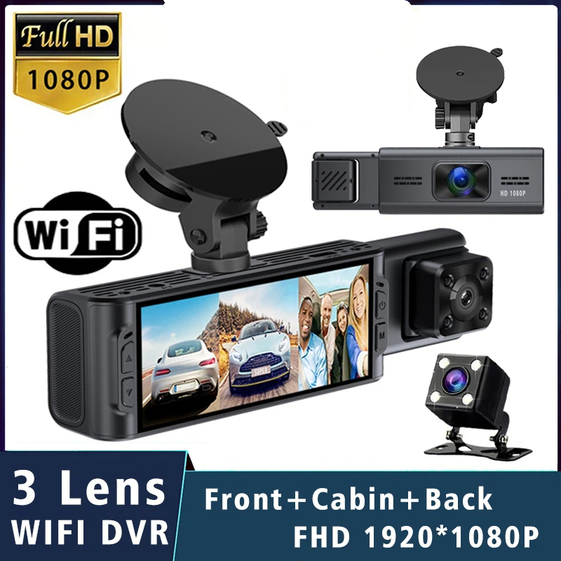 Wifi 3 Objektiv Auto DVR 1080P – Dash Cam 3 Channel 1080P Bewertung und Preis