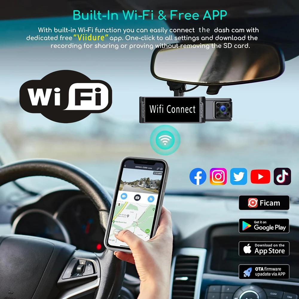 Wifi 3 Objektiv Auto DVR 1080P – Dash Cam 3 Channel 1080P Bewertung und Preis