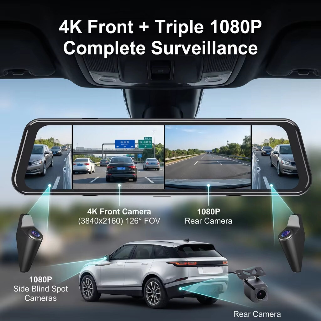 EKLEVA 12 Zoll 4K Super HD Rüc – Dash Cam Rear View Mirror 12 Inch Bewertung und Preis