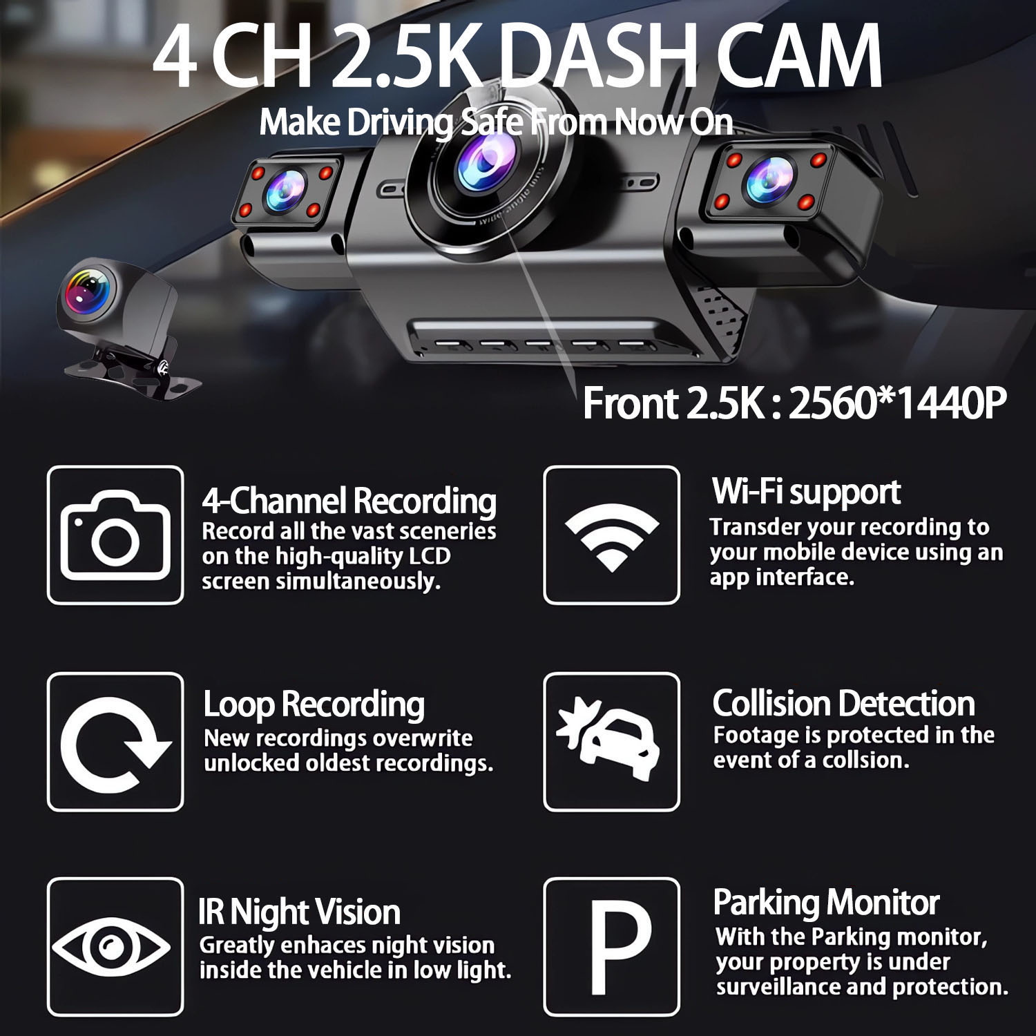 2,5 K 4 Objektiv 360 Grad Dash – Dash Cam 360 Degree Panoramic Bewertung und Preis