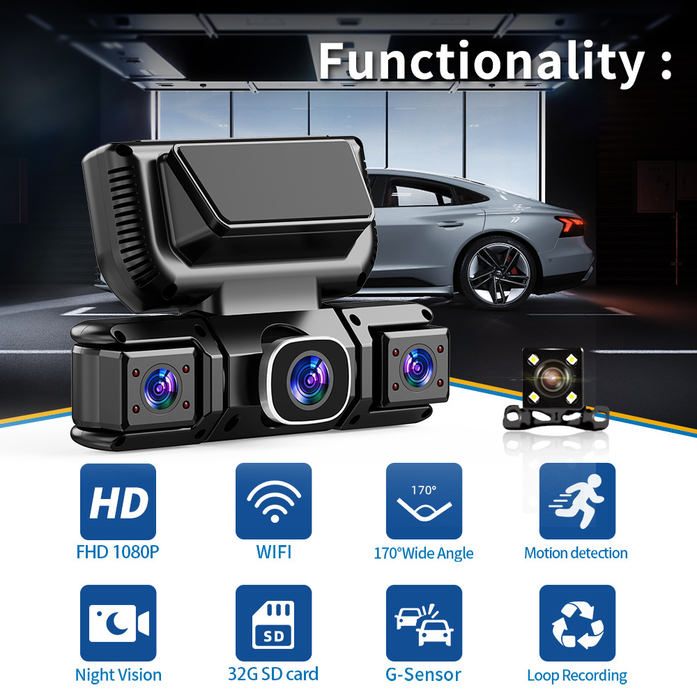 Neue WIFI 4 Kanal 360 Grad Aut – Dash Cam 360 Degree Panoramic Bewertung und Preis