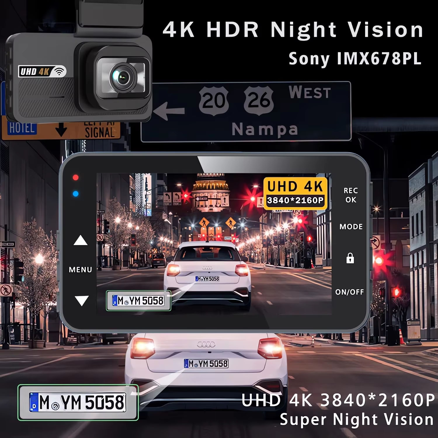 4K + 2,5K Dash Cam WIFI ADAS G – Dash Cam 4K Sony Starvis Bewertung und Preis