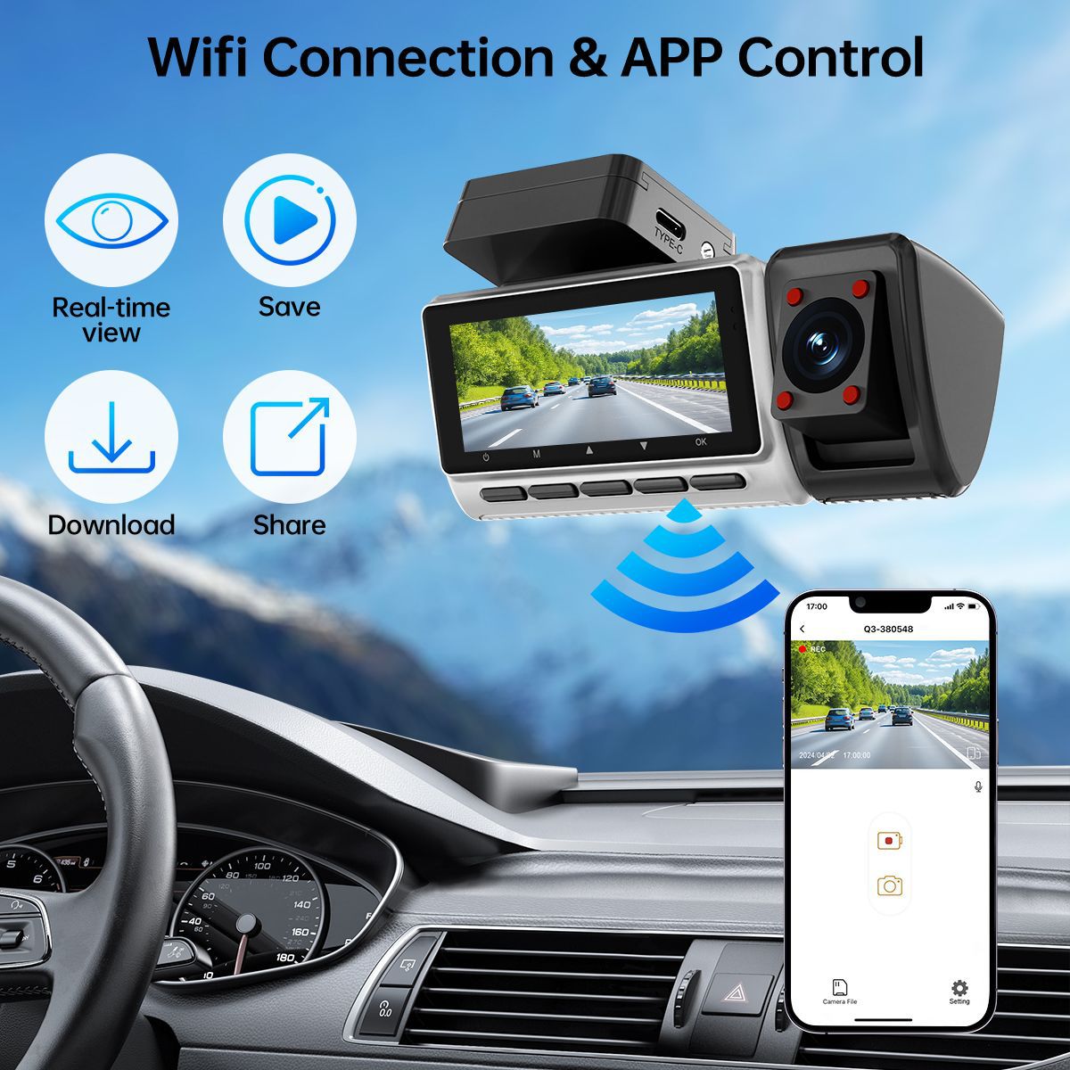 Neue grenzüberschreitende 2K-D – Dash Cam 360 Degree Panoramic Bewertung und Preis