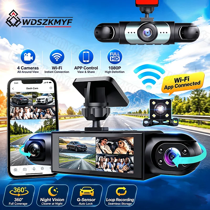 4-Linsen-Auto-DVR 360-Grad-Vid – Dash Cam 360 Degree Panoramic Bewertung und Preis