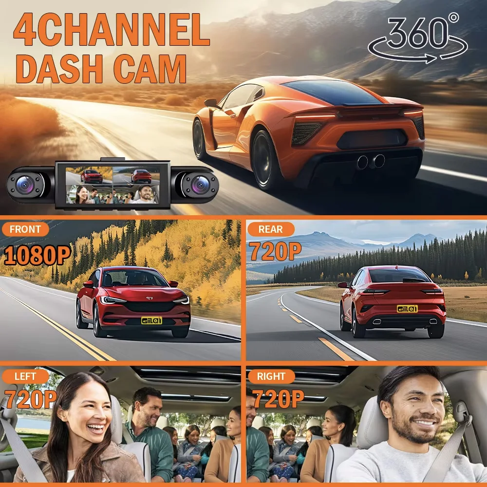 4-Linsen-Auto-DVR 360-Grad-Vid – Dash Cam 360 Degree Panoramic Bewertung und Preis