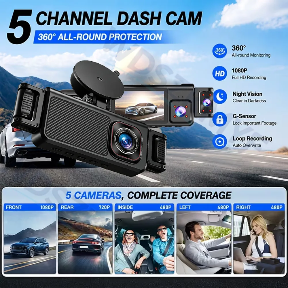 5-Kamera 360-Grad-Auto-DVR 108 – Dash Cam 360 Degree Panoramic Bewertung und Preis