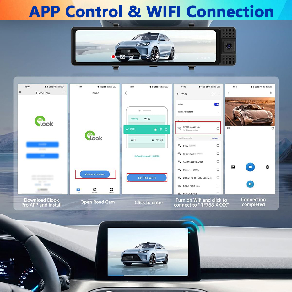 WIFI Dashcam 3-Kanal Rückspieg – Dash Cam Night Vision Infrared Bewertung und Preis