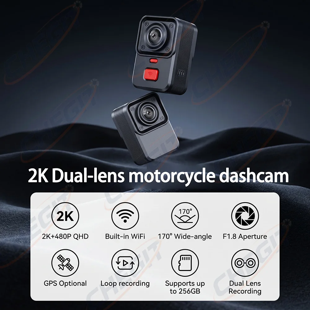 2K Dual-Objektiv HD Motorrad-F – Dual Dash Cam With Gps Wifi Bewertung und Preis