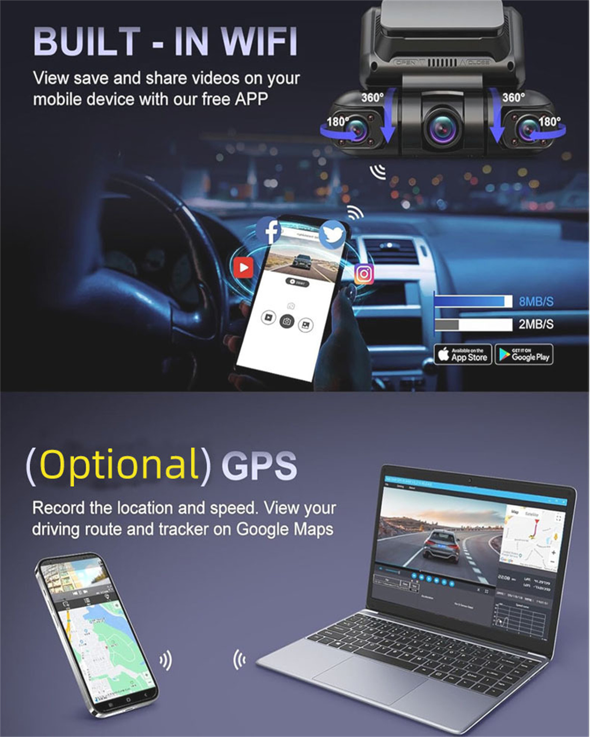 360 ° Panorama-Dashcam, 4 Kanä – Dash Cam Night Vision Infrared Bewertung und Preis